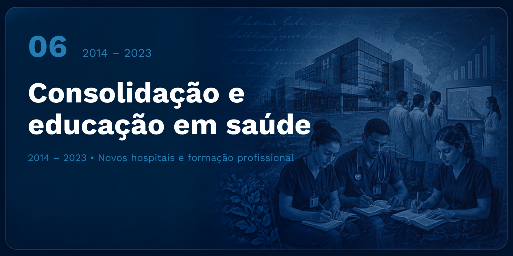 Capa do capítulo Consolidação e educação em saúde (2014–2023)
